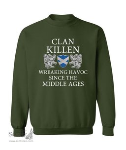 ScotsTee Shop Scottish Killen Wreaking Havoc Since The Middle Ages With Two Rampant Lions Sweatshirt