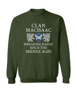 ScotsTee Shop Scottish MacIsaac Wreaking Havoc Since The Middle Ages With Two Rampant Lions Sweatshirt