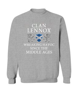 ScotsTee Shop Scottish Lennox Wreaking Havoc Since The Middle Ages With Two Rampant Lions Sweatshirt