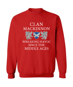 ScotsTee Shop Scottish MacKinnon Wreaking Havoc Since The Middle Ages With Two Rampant Lions Sweatshirt