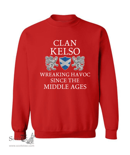 ScotsTee Shop Scottish Kelso Wreaking Havoc Since The Middle Ages With Two Rampant Lions Sweatshirt