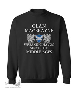 ScotsTee Shop Scottish MacBrayne Wreaking Havoc Since The Middle Ages With Two Rampant Lions Sweatshirt
