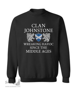 ScotsTee Shop Scottish Johnstone Wreaking Havoc Since The Middle Ages With Two Rampant Lions Sweatshirt