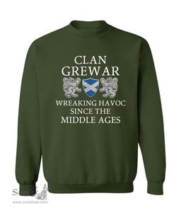 ScotsTee Shop Scottish Grewar Wreaking Havoc Since The Middle Ages With Two Rampant Lions Sweatshirt