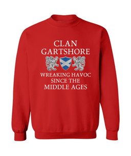 ScotsTee Shop Scottish Gartshore Wreaking Havoc Since The Middle Ages With Two Rampant Lions Sweatshirt