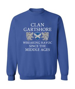 ScotsTee Shop Scottish Gartshore Wreaking Havoc Since The Middle Ages With Two Rampant Lions Sweatshirt