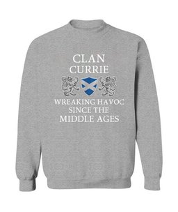 ScotsTee Shop Scottish Currie Wreaking Havoc Since The Middle Ages With Two Rampant Lions Sweatshirt