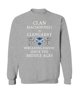 ScotsTee Shop Scottish MacDonnell of Glengarry Wreaking Havoc Since The Middle Ages With Two Rampant Lions Sweatshirt