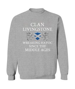 ScotsTee Shop Scottish Livingstone Wreaking Havoc Since The Middle Ages With Two Rampant Lions Sweatshirt