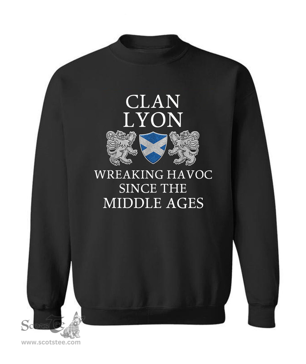 ScotsTee Shop Scottish Lyon Wreaking Havoc Since The Middle Ages With Two Rampant Lions Sweatshirt