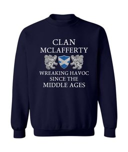 ScotsTee Shop Scottish McLafferty Wreaking Havoc Since The Middle Ages With Two Rampant Lions Sweatshirt