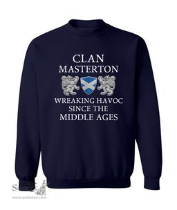 ScotsTee Shop Scottish Masterton Wreaking Havoc Since The Middle Ages With Two Rampant Lions Sweatshirt