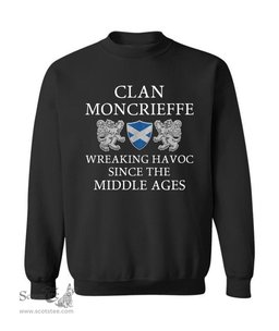 ScotsTee Shop Scottish Moncrieffe Wreaking Havoc Since The Middle Ages With Two Rampant Lions Sweatshirt