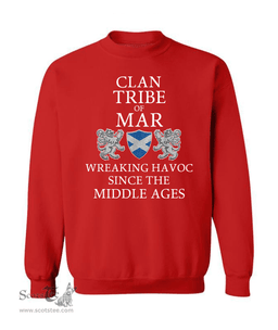 ScotsTee Shop Scottish Tribe of Mar Wreaking Havoc Since The Middle Ages With Two Rampant Lions Sweatshirt