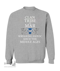 ScotsTee Shop Scottish Tribe of Mar Wreaking Havoc Since The Middle Ages With Two Rampant Lions Sweatshirt
