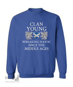 ScotsTee Shop Scottish Young Wreaking Havoc Since The Middle Ages With Two Rampant Lions Sweatshirt