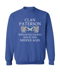ScotsTee Shop Scottish Paterson Wreaking Havoc Since The Middle Ages With Two Rampant Lions Sweatshirt