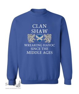 ScotsTee Shop Scottish Shaw Wreaking Havoc Since The Middle Ages With Two Rampant Lions Sweatshirt