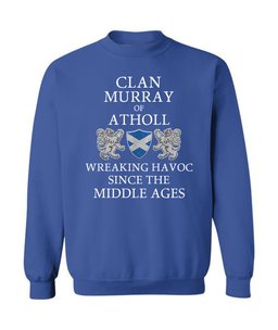 ScotsTee Shop Scottish Murray of Atholl Wreaking Havoc Since The Middle Ages With Two Rampant Lions Sweatshirt
