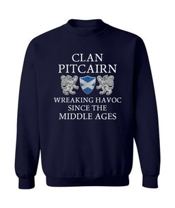 ScotsTee Shop Scottish Pitcairn Wreaking Havoc Since The Middle Ages With Two Rampant Lions Sweatshirt