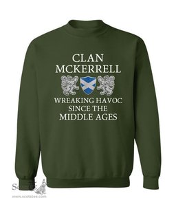 ScotsTee Shop Scottish McKerrell Wreaking Havoc Since The Middle Ages With Two Rampant Lions Sweatshirt