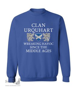 ScotsTee Shop Scottish Urquhart Wreaking Havoc Since The Middle Ages With Two Rampant Lions Sweatshirt