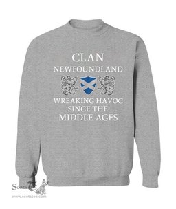 ScotsTee Shop Scottish Newfoundland Wreaking Havoc Since The Middle Ages With Two Rampant Lions Sweatshirt