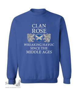 ScotsTee Shop Scottish Rose Wreaking Havoc Since The Middle Ages With Two Rampant Lions Sweatshirt