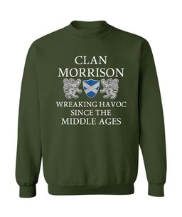 ScotsTee Shop Scottish Morrison Wreaking Havoc Since The Middle Ages With Two Rampant Lions Sweatshirt