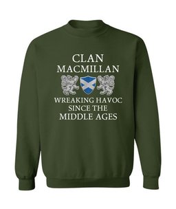 ScotsTee Shop Scottish MacMillan Wreaking Havoc Since The Middle Ages With Two Rampant Lions Sweatshirt