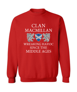 ScotsTee Shop Scottish MacMillan Wreaking Havoc Since The Middle Ages With Two Rampant Lions Sweatshirt