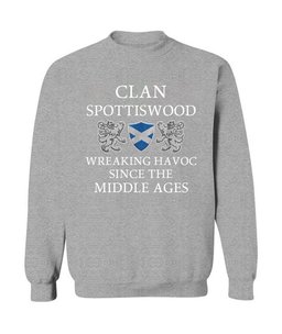 ScotsTee Shop Scottish Spottiswood Wreaking Havoc Since The Middle Ages With Two Rampant Lions Sweatshirt