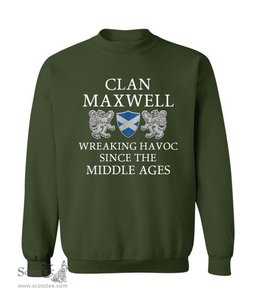 ScotsTee Shop Scottish Maxwell Wreaking Havoc Since The Middle Ages With Two Rampant Lions Sweatshirt