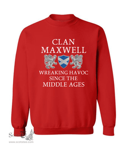 ScotsTee Shop Scottish Maxwell Wreaking Havoc Since The Middle Ages With Two Rampant Lions Sweatshirt