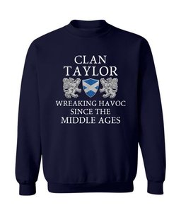 ScotsTee Shop Scottish Taylor Wreaking Havoc Since The Middle Ages With Two Rampant Lions Sweatshirt