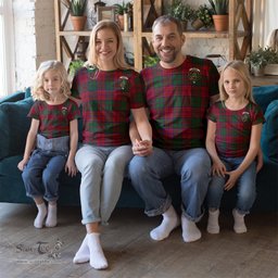 ScotsTee Shop Scottish Grant Clan Crest Tartan T Shirt for Family Tartan Matching Family T Shirts