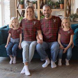 ScotsTee Shop Scottish Hepburn Clan Crest Tartan T Shirt for Family Tartan Matching Family T Shirts