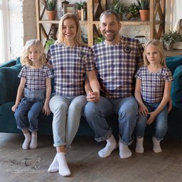 ScotsTee Shop Scottish Hannay Modern Clan Crest Tartan T Shirt for Family Tartan Matching Family T Shirts