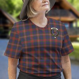 ScotsTee Shop Scottish Fraser Hunting Modern Clan Crest Tartan T Shirt for Family Tartan Matching Family T Shirts