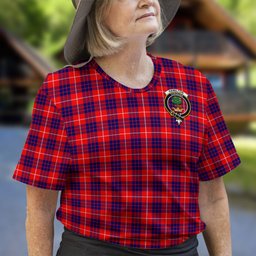 ScotsTee Shop Scottish Hamilton Modern Clan Crest Tartan T Shirt for Family Tartan Matching Family T Shirts