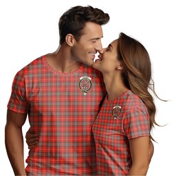 ScotsTee Shop Scottish Fraser Weathered Clan Crest Tartan T Shirt for Family Tartan Matching Family T Shirts
