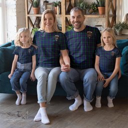 ScotsTee Shop Scottish Graham of Menteith Clan Crest Tartan T Shirt for Family Tartan Matching Family T Shirts