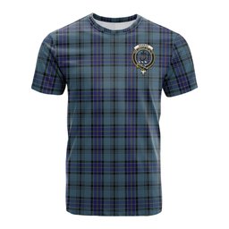 ScotsTee Shop Scottish Hannay Blue Clan Crest Tartan T Shirt for Family Tartan Matching Family T Shirts