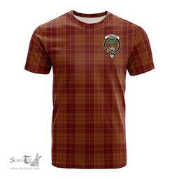 ScotsTee Shop Scottish Hamilton Red Clan Crest Tartan T Shirt for Family Tartan Matching Family T Shirts