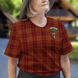 ScotsTee Shop Scottish Hamilton Red Clan Crest Tartan T Shirt for Family Tartan Matching Family T Shirts