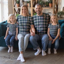 ScotsTee Shop Scottish Gordon Dress Ancient Clan Crest Tartan T Shirt for Family Tartan Matching Family T Shirts