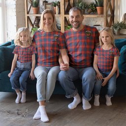 ScotsTee Shop Scottish Hamilton Ancient Clan Crest Tartan T Shirt for Family Tartan Matching Family T Shirts