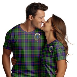 ScotsTee Shop Scottish Forsyth Modern Clan Crest Tartan T Shirt for Family Tartan Matching Family T Shirts