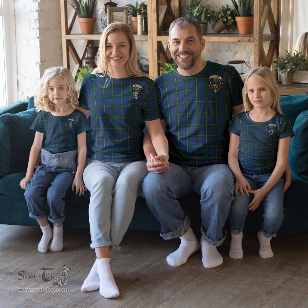 ScotsTee Shop Scottish Hamilton Hunting Clan Crest Tartan T Shirt for Family Tartan Matching Family T Shirts