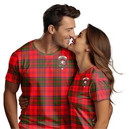 ScotsTee Shop Scottish Heron Clan Crest Tartan T Shirt for Family Tartan Matching Family T Shirts